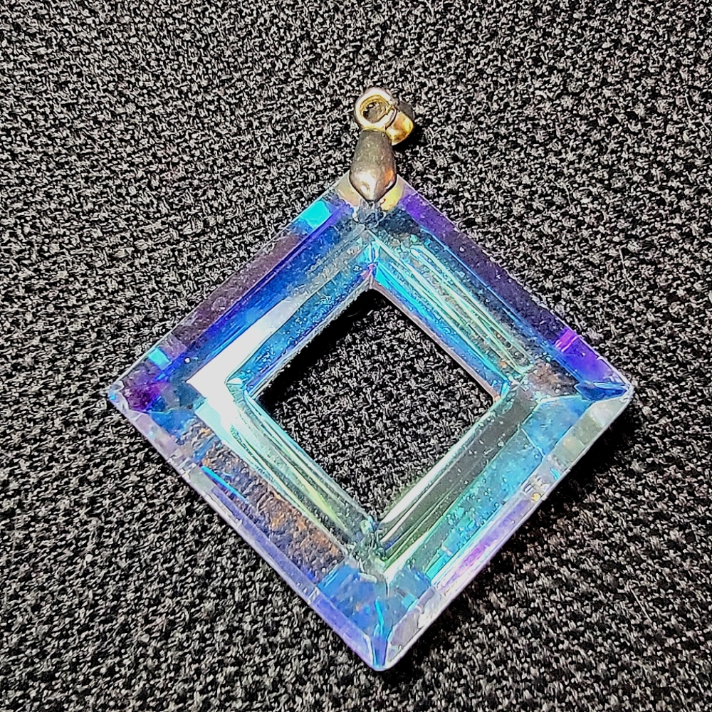 Rainbow Irredescent Triangle Glass Pendant